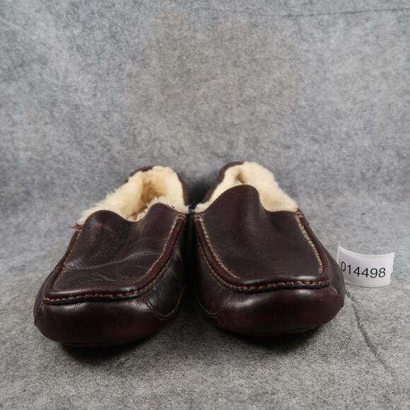 Ugg Shoes Mens 12 Ascot Slippers Loafer Slip On Leather Sheepskin Moccasin Brown main image 9